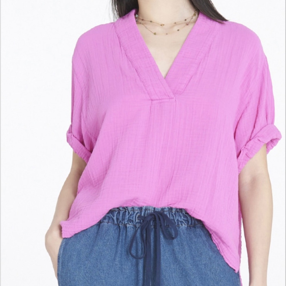 Xirena Avery Cotton Muslin Top | Pink Size M